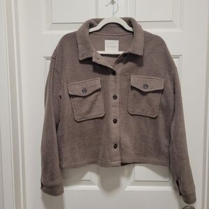 Women's Cropped Brown Jacket, Size Medium